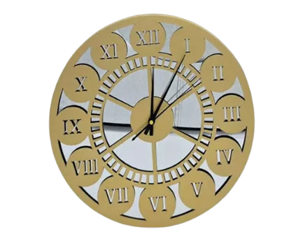 שעון בצבע זהב עם מספרים רומיים קטגורית מוצרים