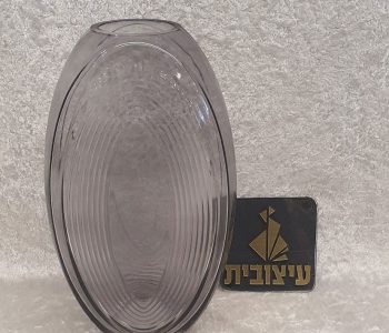 אגרטל זכוכית אפור אליפסה